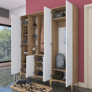 Έπιπλο Εισόδου Kandanos Καρυδί - Λευκό 180x37.5x198.6 εκ. Μελαμίνης