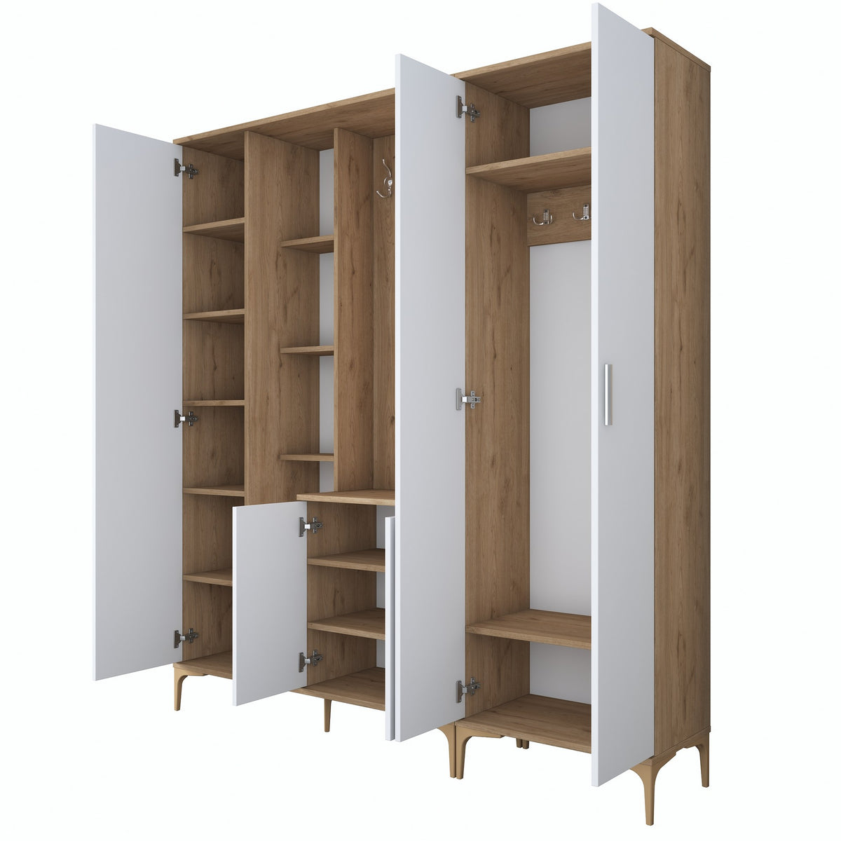 Έπιπλο Εισόδου Kandanos Καρυδί - Λευκό 180x37.5x198.6 εκ. Μελαμίνης