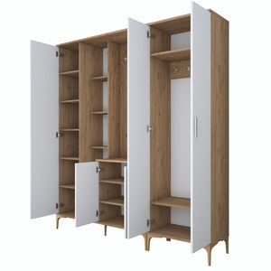Έπιπλο Εισόδου Kandanos Καρυδί - Λευκό 180x37.5x198.6 εκ. Μελαμίνης