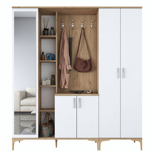 Έπιπλο Εισόδου Kandanos Καρυδί - Λευκό 180x37.5x198.6 εκ. Μελαμίνης