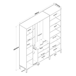 Έπιπλο Εισόδου Karavostasi Καρυδί - Λευκό 180x37.5x198.6 εκ. Μελαμίνης