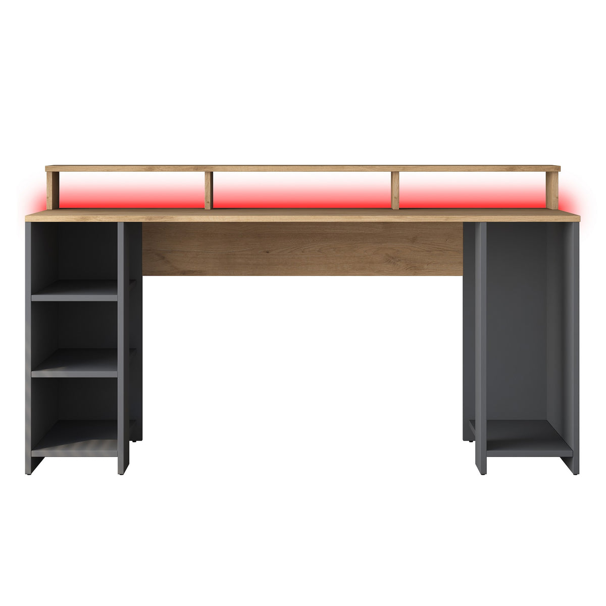 Γραφείο Lefkadia Καρυδί - Ανθρακί 160x55x89.5 εκ. Μελαμίνης