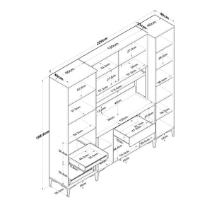 Στήλη Αποθήκευσης Rodopi Λευκό 220x40x198.6 εκ. Μελαμίνης