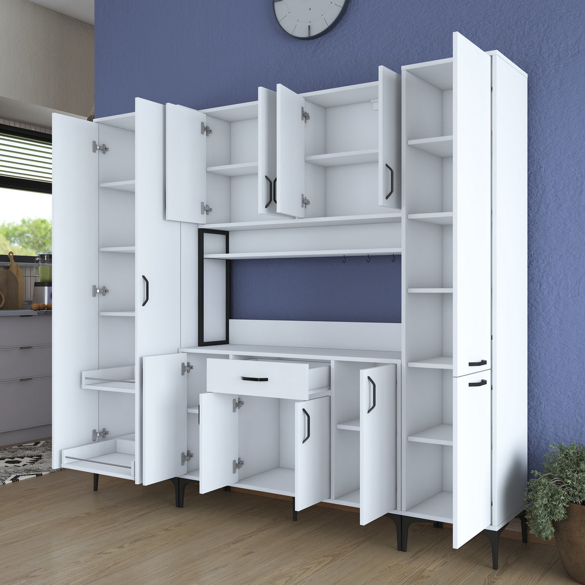 Στήλη Αποθήκευσης Rodopi Λευκό 220x40x198.6 εκ. Μελαμίνης