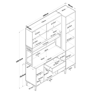 Στήλη Αποθήκευσης Milina Λευκό 160x40x198.6 εκ. Μελαμίνης