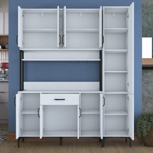 Στήλη Αποθήκευσης Milina Λευκό 160x40x198.6 εκ. Μελαμίνης