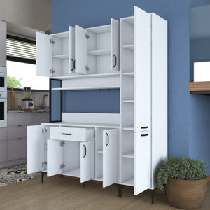 Στήλη Αποθήκευσης Milina Λευκό 160x40x198.6 εκ. Μελαμίνης