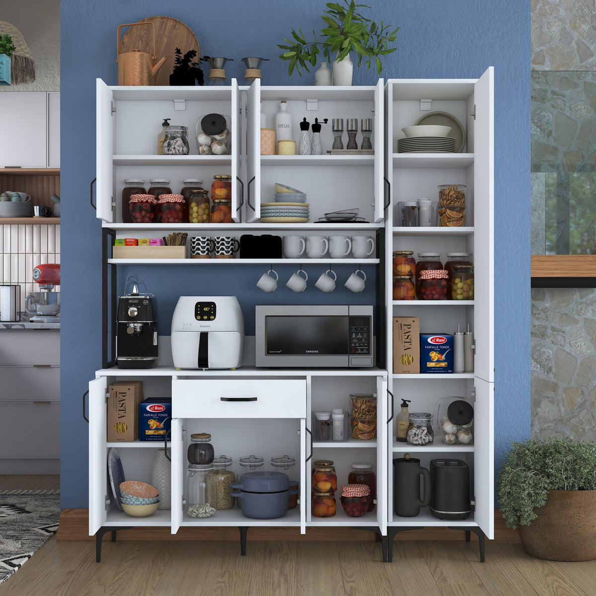Στήλη Αποθήκευσης Milina Λευκό 160x40x198.6 εκ. Μελαμίνης