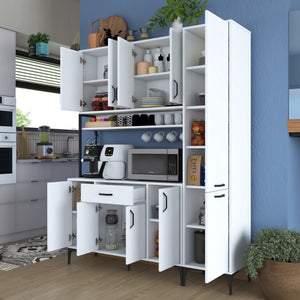 Στήλη Αποθήκευσης Milina Λευκό 160x40x198.6 εκ. Μελαμίνης