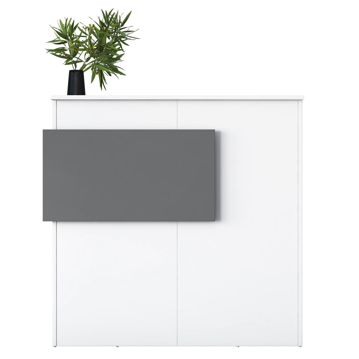 Γραφείο Υποδοχής Prasonisi Λευκό - Ανθρακί 110x40x110 εκ. Μελαμίνης
