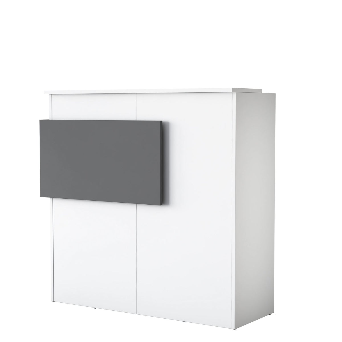 Γραφείο Υποδοχής Prasonisi Λευκό - Ανθρακί 110x40x110 εκ. Μελαμίνης