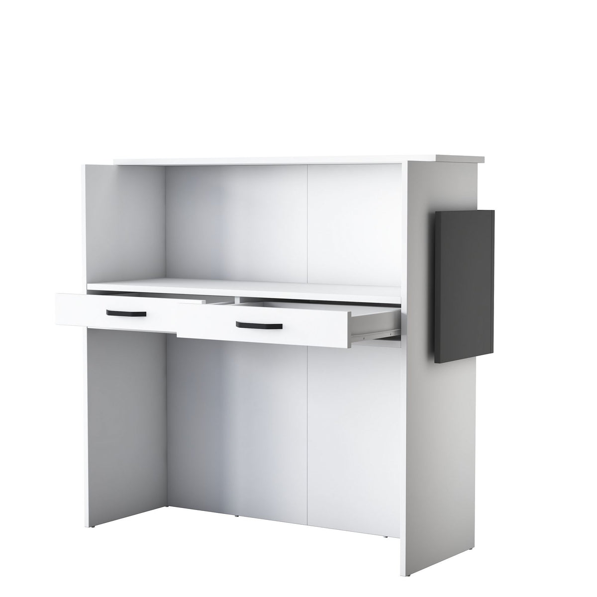 Γραφείο Υποδοχής Prasonisi Λευκό - Ανθρακί 110x40x110 εκ. Μελαμίνης