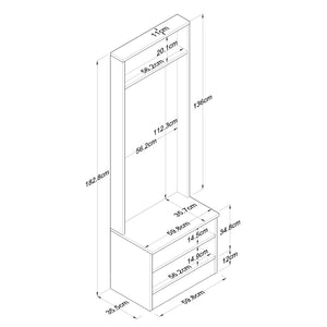 Έπιπλο Εισόδου Magazia Καρυδί - Λευκό 59.8x35.5x182.8 εκ. Μελαμίνης