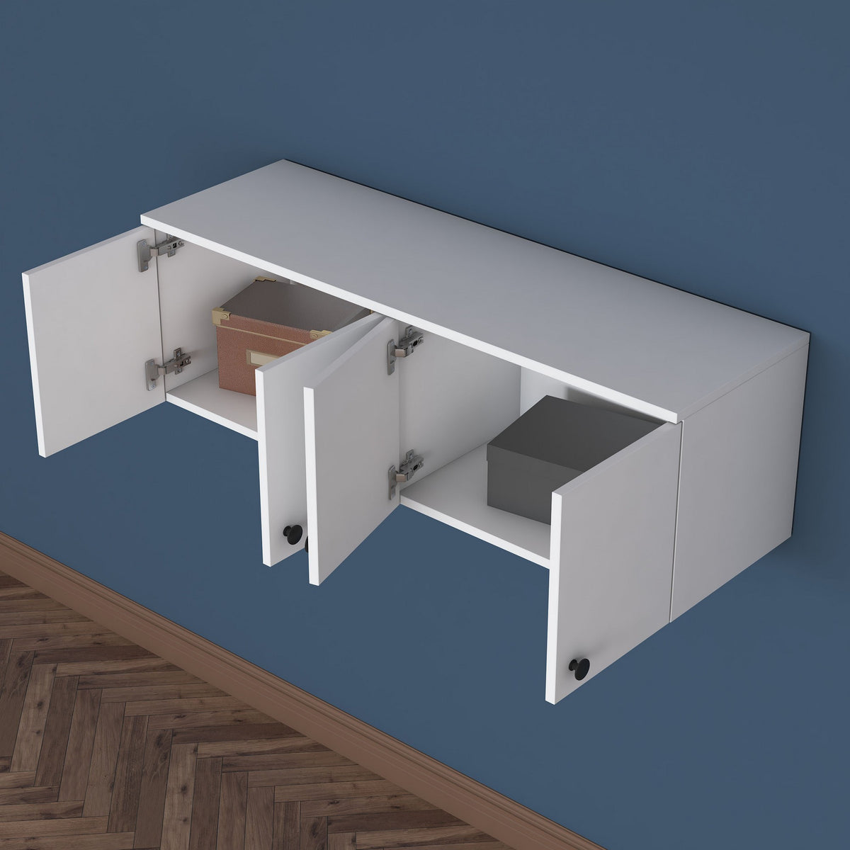 Ντουλάπι Τοίχου Papingo Λευκό 119.6x37.5x43.6 εκ. Μελαμίνης - Pakobazaar
