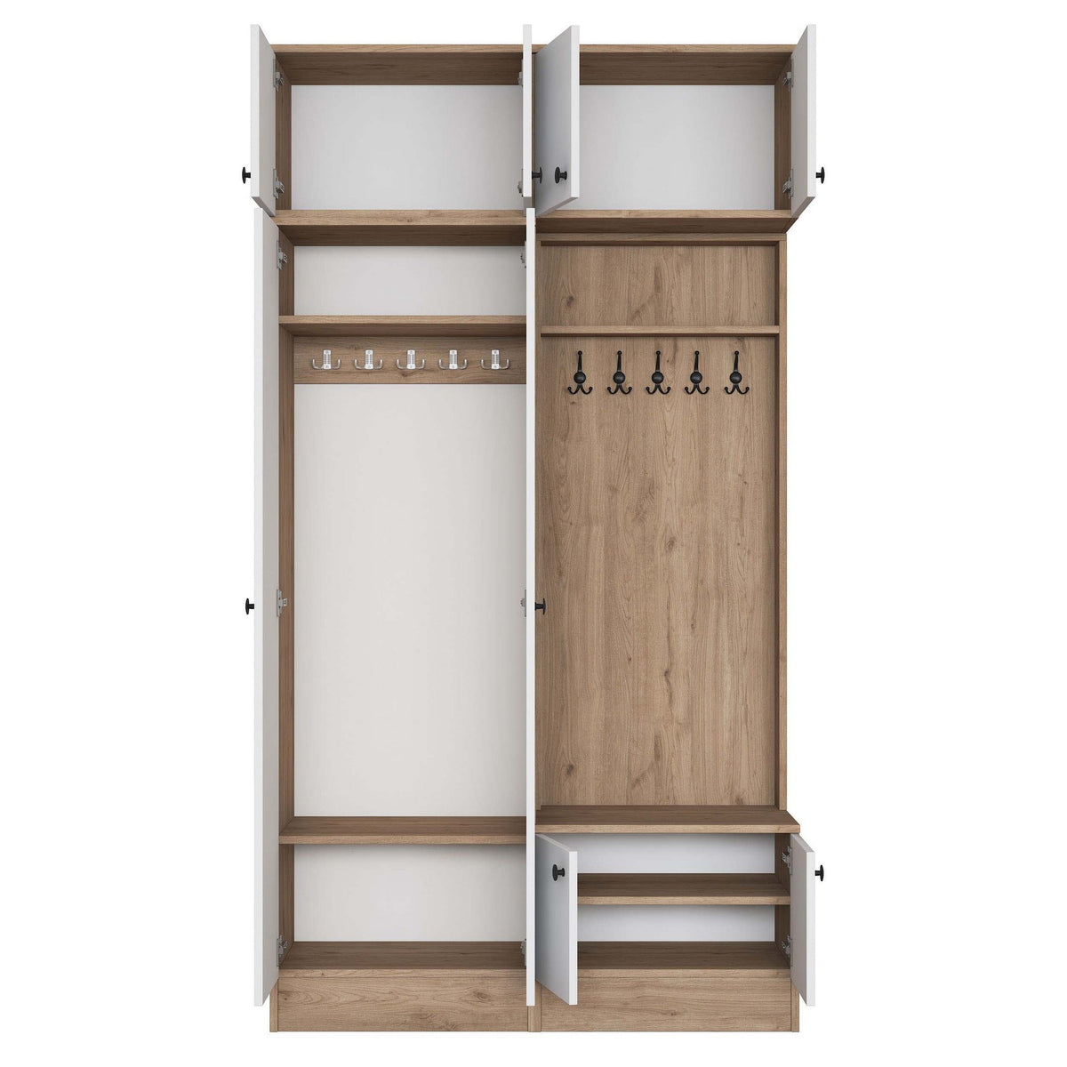 Έπιπλο Εισόδου Pineios Καρυδί - Λευκό 119.6x37.5x226.4 εκ. Μελαμίνης