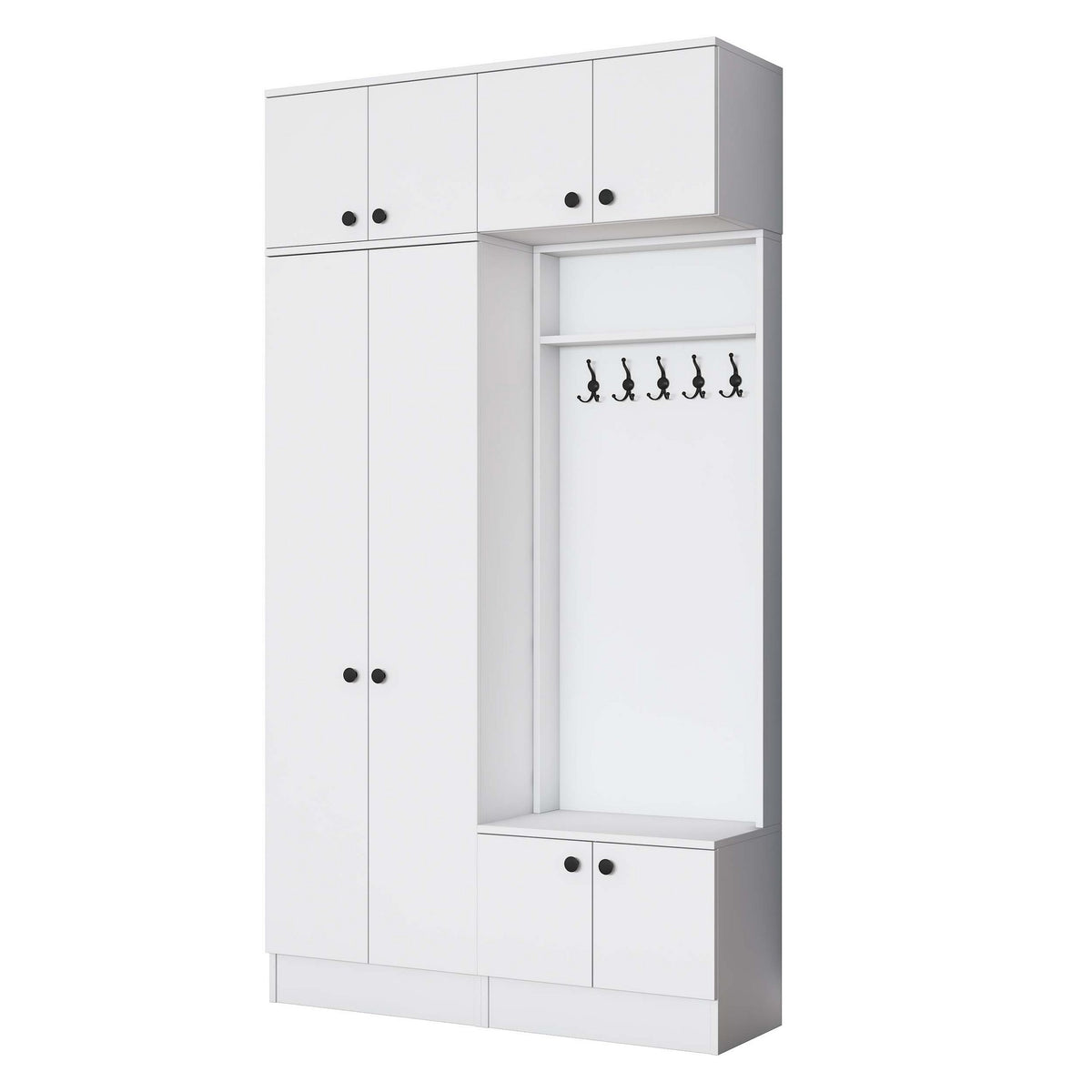Έπιπλο Εισόδου Pineios Λευκό 119.6x37.5x226.4 εκ. Μελαμίνης