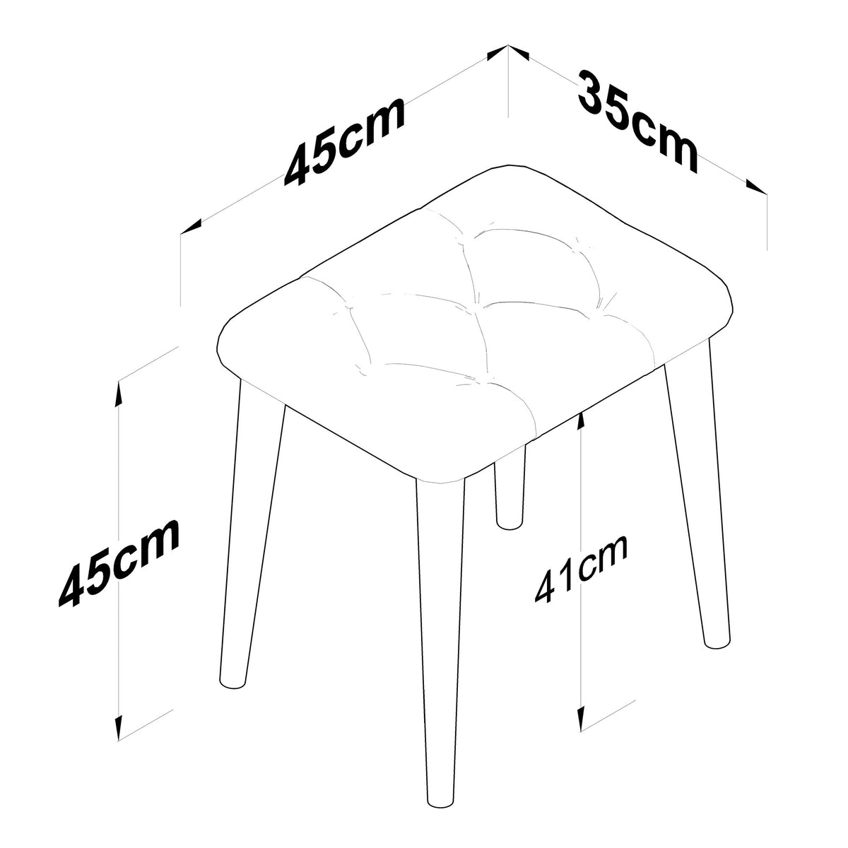 Σκαμπό Tala Λευκό 45x35x45 εκ. Μελαμίνης