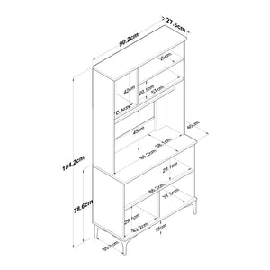 Στήλη Αποθήκευσης Folegandros Καρυδί - Λευκό 90.2x40x184.2 εκ. Μελαμίνης