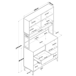 Στήλη Αποθήκευσης Pefkochori Καρυδί - Λευκό 120x45x218.6 εκ. Μελαμίνης - Pakobazaar