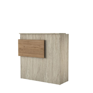 Γραφείο Υποδοχής Margarites Με LED Travertine - Καρυδί 110x40x110 εκ. Μελαμίνης