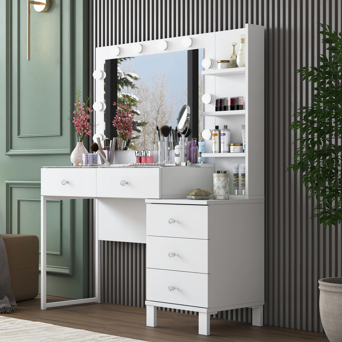 Τουαλέτα Kastanea Λευκό 120x40x141.8 εκ. Μελαμίνης - Pakobazaar