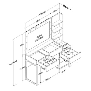 Τουαλέτα Kastanea Λευκό 120x40x141.8 εκ. Μελαμίνης - Pakobazaar