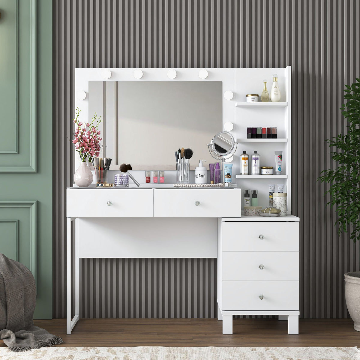 Τουαλέτα Kastanea Λευκό 120x40x141.8 εκ. Μελαμίνης - Pakobazaar