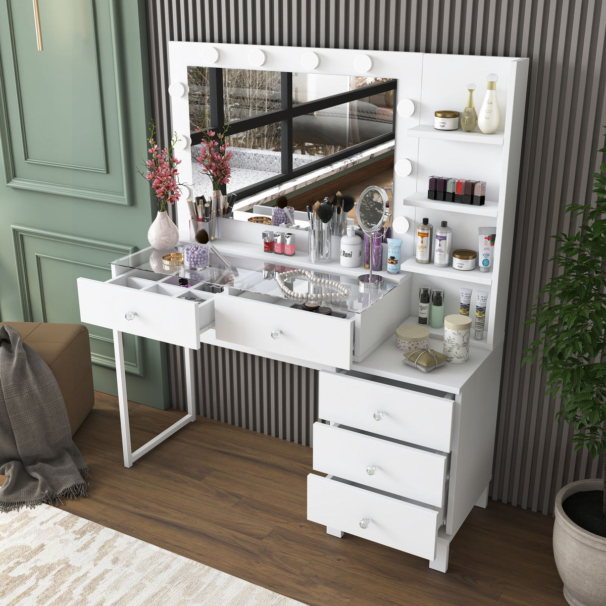Τουαλέτα Kastanea Λευκό 120x40x141.8 εκ. Μελαμίνης - Pakobazaar