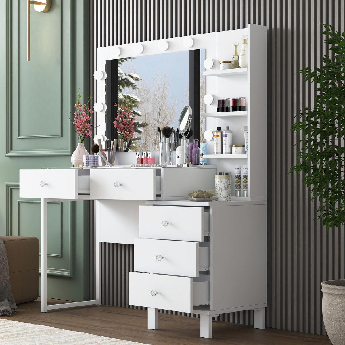 Τουαλέτα Kastanea Λευκό 120x40x141.8 εκ. Μελαμίνης - Pakobazaar