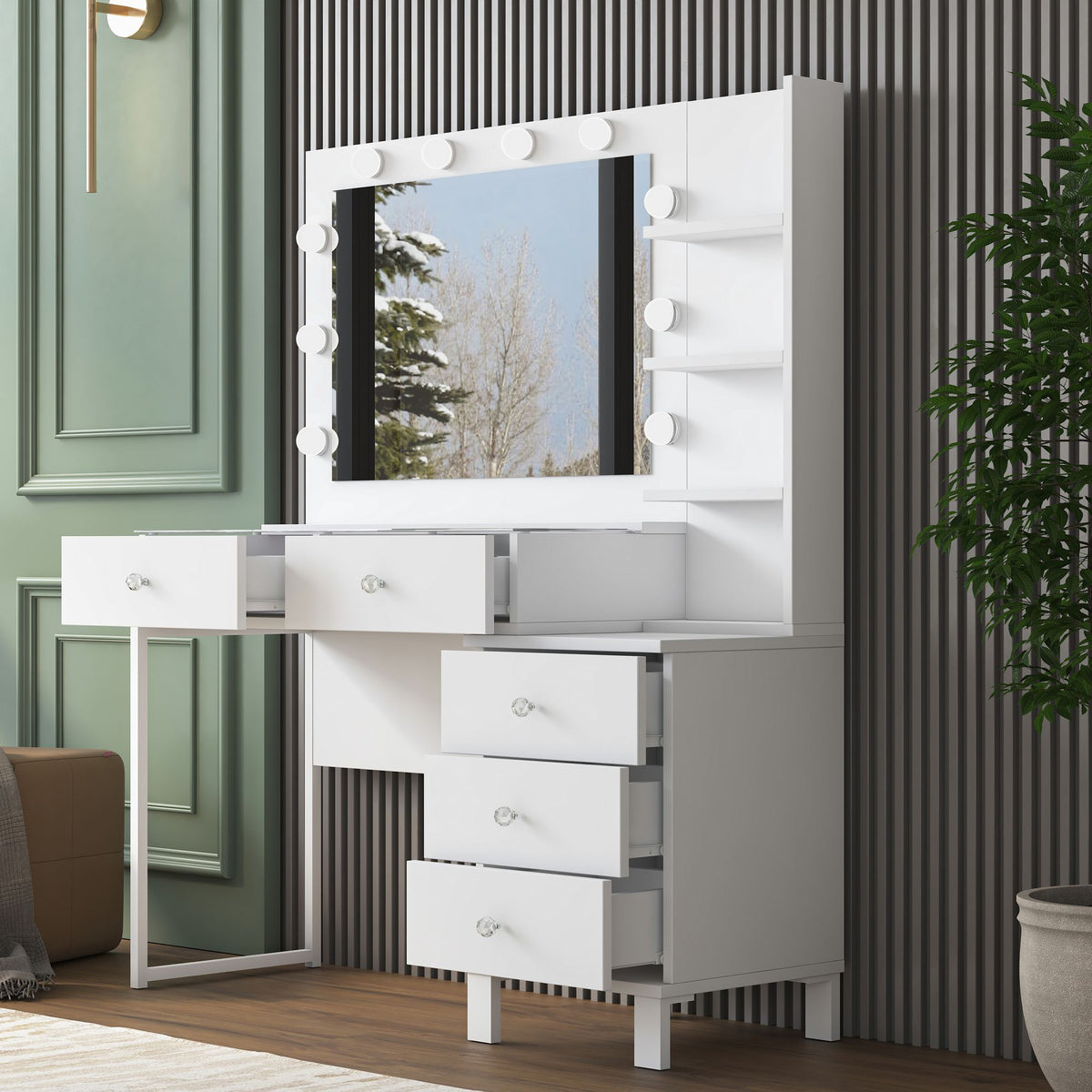 Τουαλέτα Kastanea Λευκό 120x40x141.8 εκ. Μελαμίνης - Pakobazaar