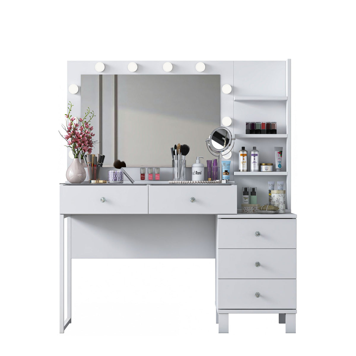Τουαλέτα Kastanea Λευκό 120x40x141.8 εκ. Μελαμίνης - Pakobazaar