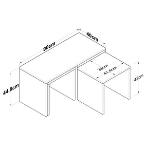 Τραπεζάκια Σαλονιού Σετ 2τμχ Karavostasis Travertine 90x40x44.8 εκ. Μελαμίνης
