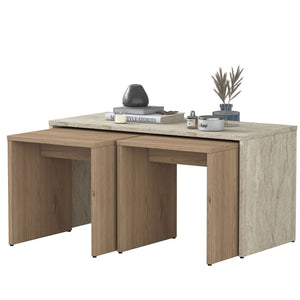 Τραπεζάκια Σαλονιού Σετ 2τμχ Karavostasis Travertine 90x40x44.8 εκ. Μελαμίνης