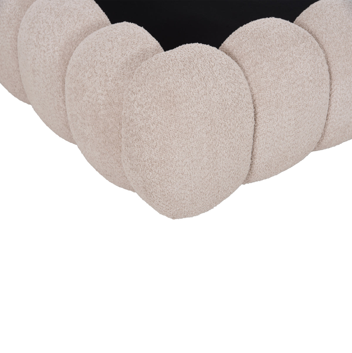 ΚΡΕΒΑΤΙ ΥΠΕΡΔΙΠΛΟ BUBBLE SM758.03 ΜΠΕΖ CHENILLE ΥΦΑΣΜΑ ΓΙΑ ΣΤΡΩΜΑ 180x200εκ