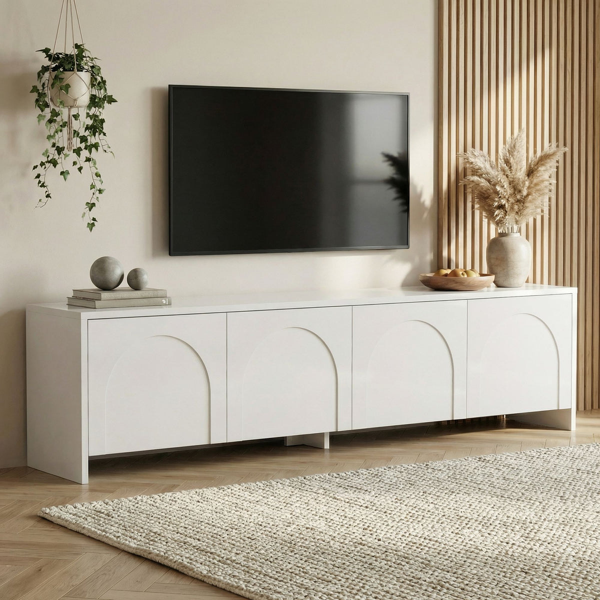 Έπιπλο Τηλεόρασης Sounio Λευκό 180x32x45 εκ. Μελαμίνης