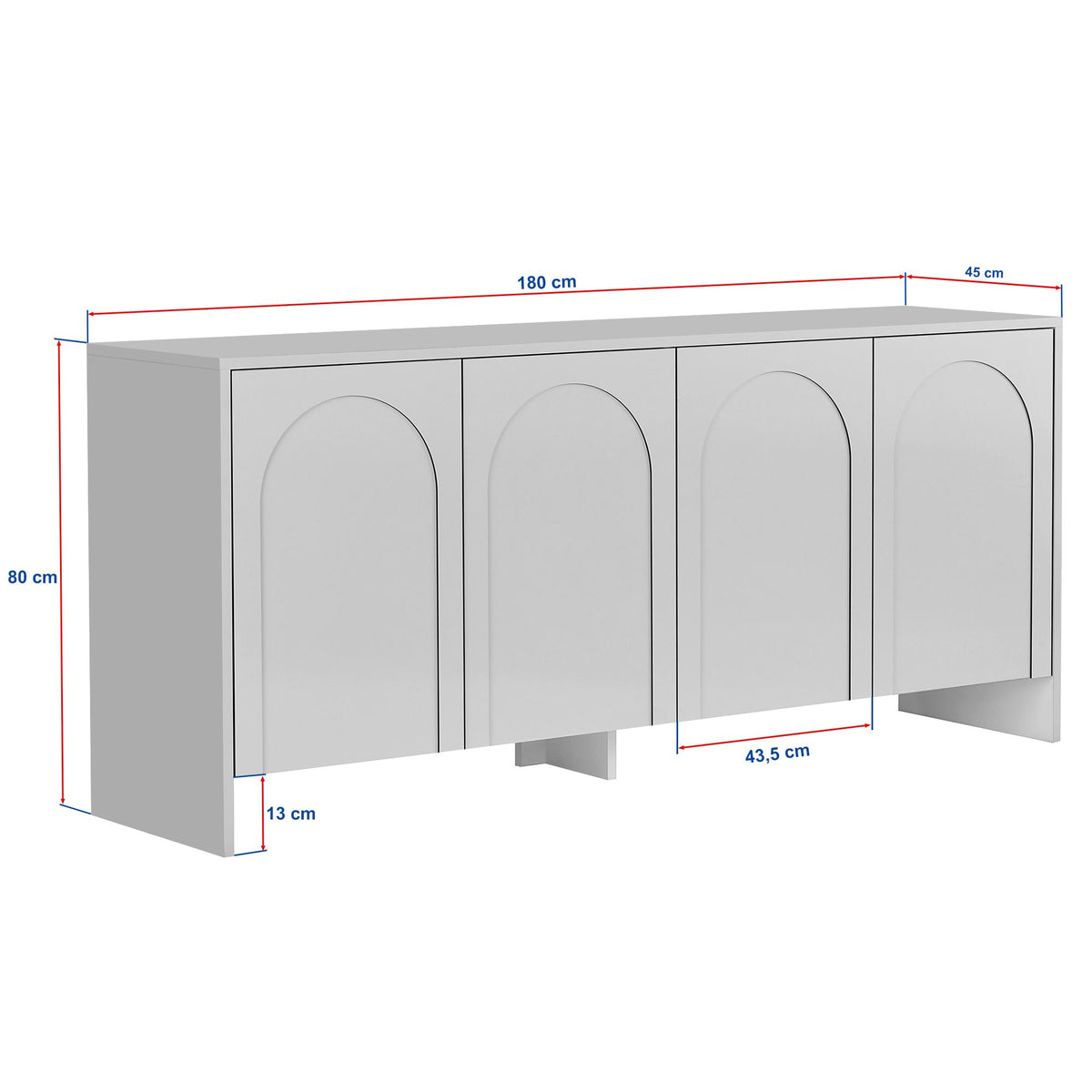 Κονσόλα Nemea Atlas 180x45x80 εκ. Μελαμίνης