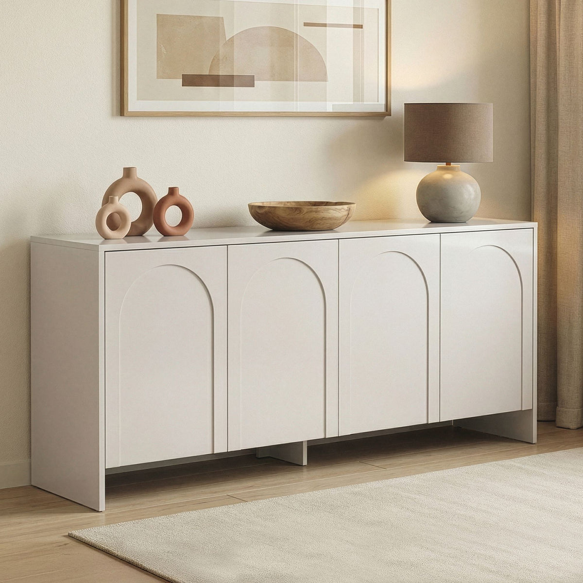Κονσόλα Nemea Κρεμ 180x45x80 εκ. Μελαμίνης