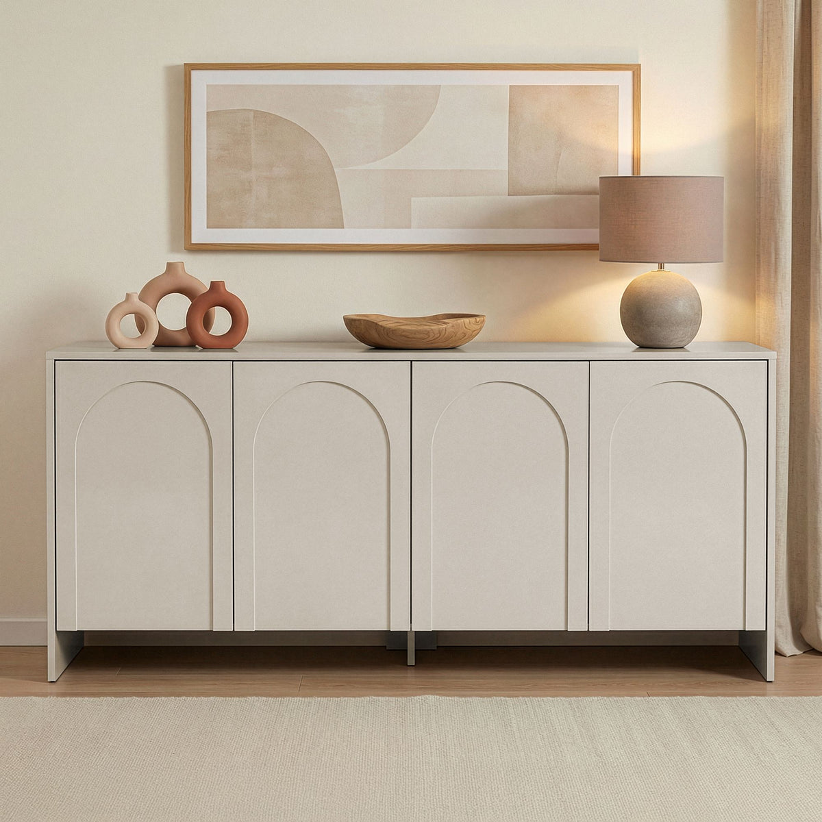 Κονσόλα Nemea Κρεμ 180x45x80 εκ. Μελαμίνης