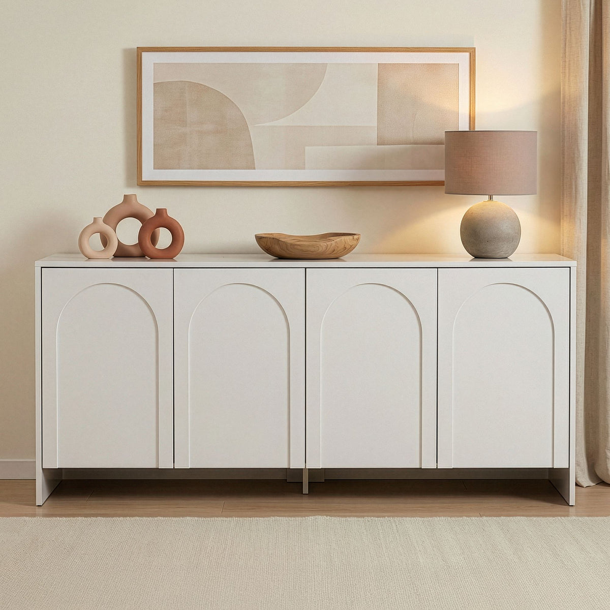 Κονσόλα Nemea Λευκό 180x45x80 εκ. Μελαμίνης - Pakobazaar