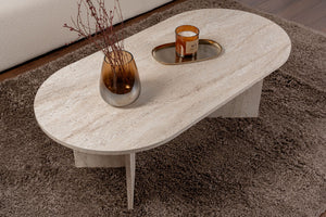Τραπεζάκι Σαλονιού Glossa Travertine 119x60x40 εκ. Μελαμίνης