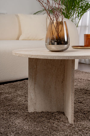 Τραπεζάκι Σαλονιού Glossa Travertine 119x60x40 εκ. Μελαμίνης