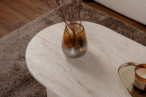 Τραπεζάκι Σαλονιού Glossa Travertine 119x60x40 εκ. Μελαμίνης