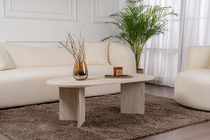 Τραπεζάκι Σαλονιού Glossa Travertine 119x60x40 εκ. Μελαμίνης
