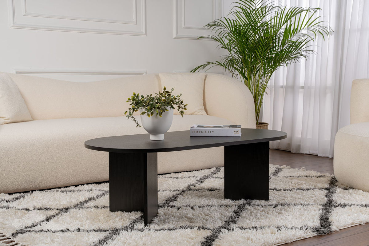 Τραπεζάκι Σαλονιού Glossa Μαύρο Ξύλο 119x60x40 εκ. Μελαμίνης