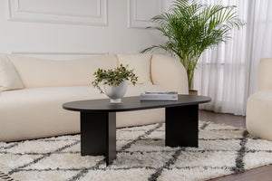 Τραπεζάκι Σαλονιού Glossa Μαύρο Ξύλο 119x60x40 εκ. Μελαμίνης