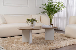 Τραπεζάκι Σαλονιού Glossa Καρυδί Venezia - Λευκό 119x60x40 εκ. Μελαμίνης