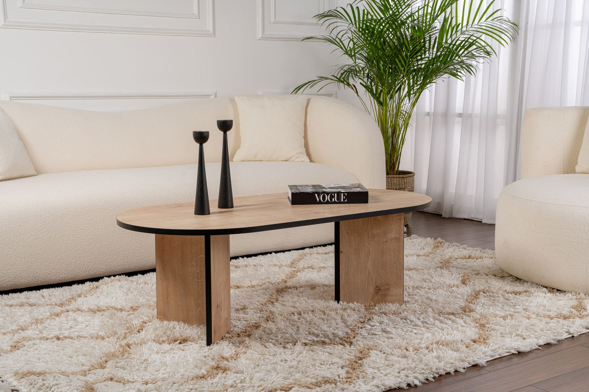 Τραπεζάκι Σαλονιού Glossa Δρυς Sapphire - Μαύρο 119x60x40 εκ. Μελαμίνης