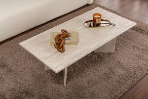 Τραπεζάκι Σαλονιού Elaia Travertine 119x60x40 εκ. Μελαμίνης