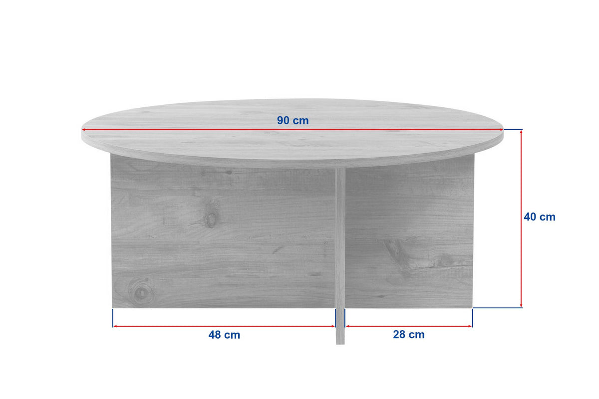 Τραπεζάκι Σαλονιού Selini Δρυς Sapphire 90x90x40 εκ. Μελαμίνης