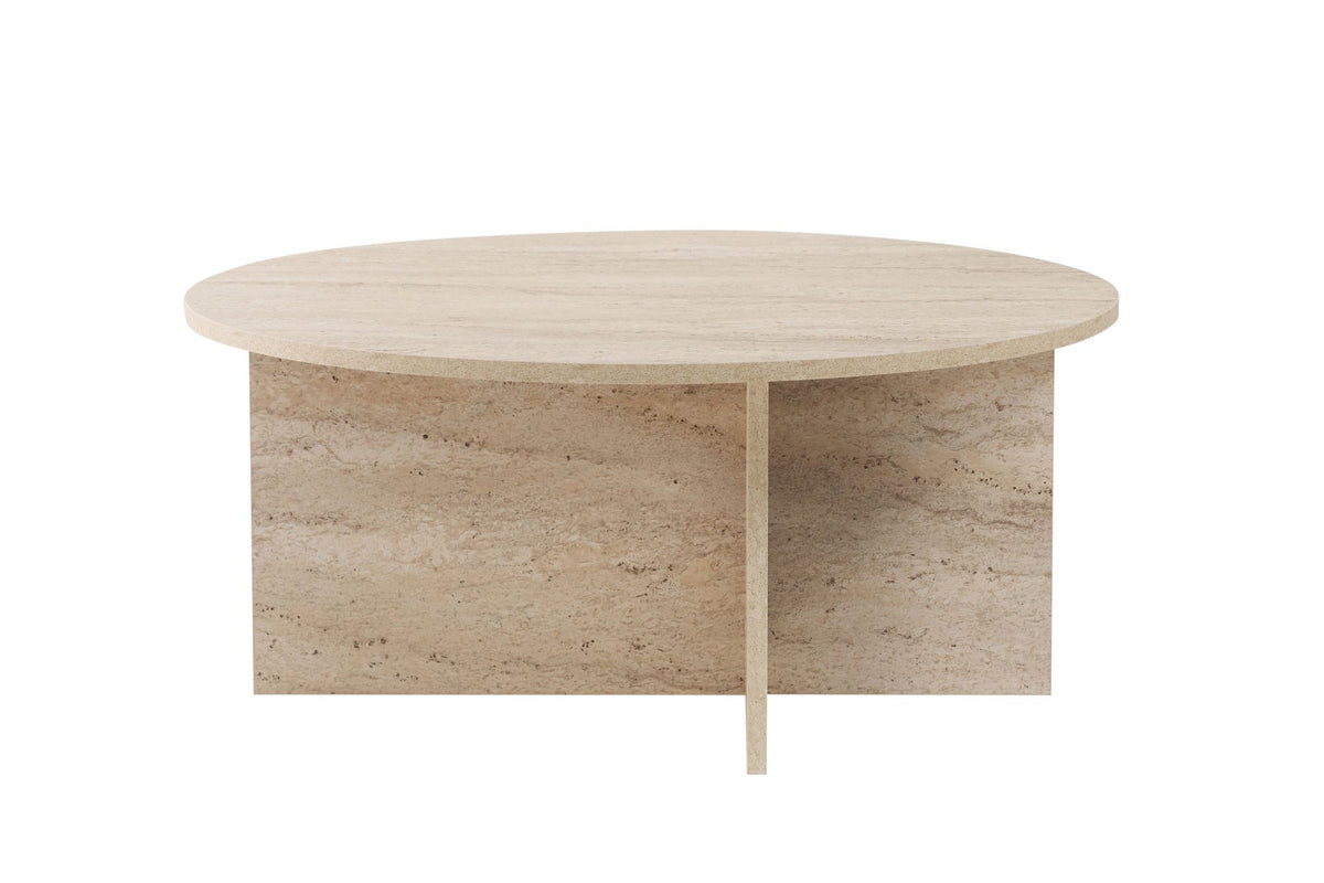 Τραπεζάκι Σαλονιού Selini Travertine 90x90x40 εκ. Μελαμίνης